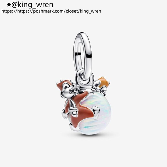 Pandora Disney Chip & Dale Bauble Dangle Charm - Picture 1 of 5